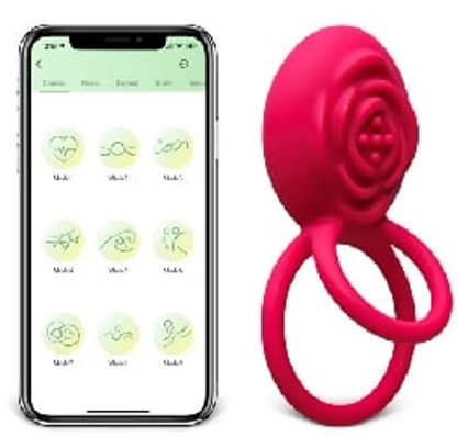 Magenta Vibrating Cock Ring with 10-Speed APP Control, Medical G