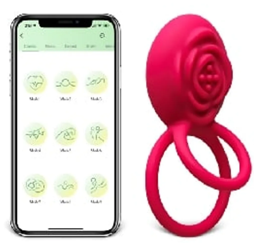 Magenta Vibrating Cock Ring with 10-Speed APP Control, Medical G